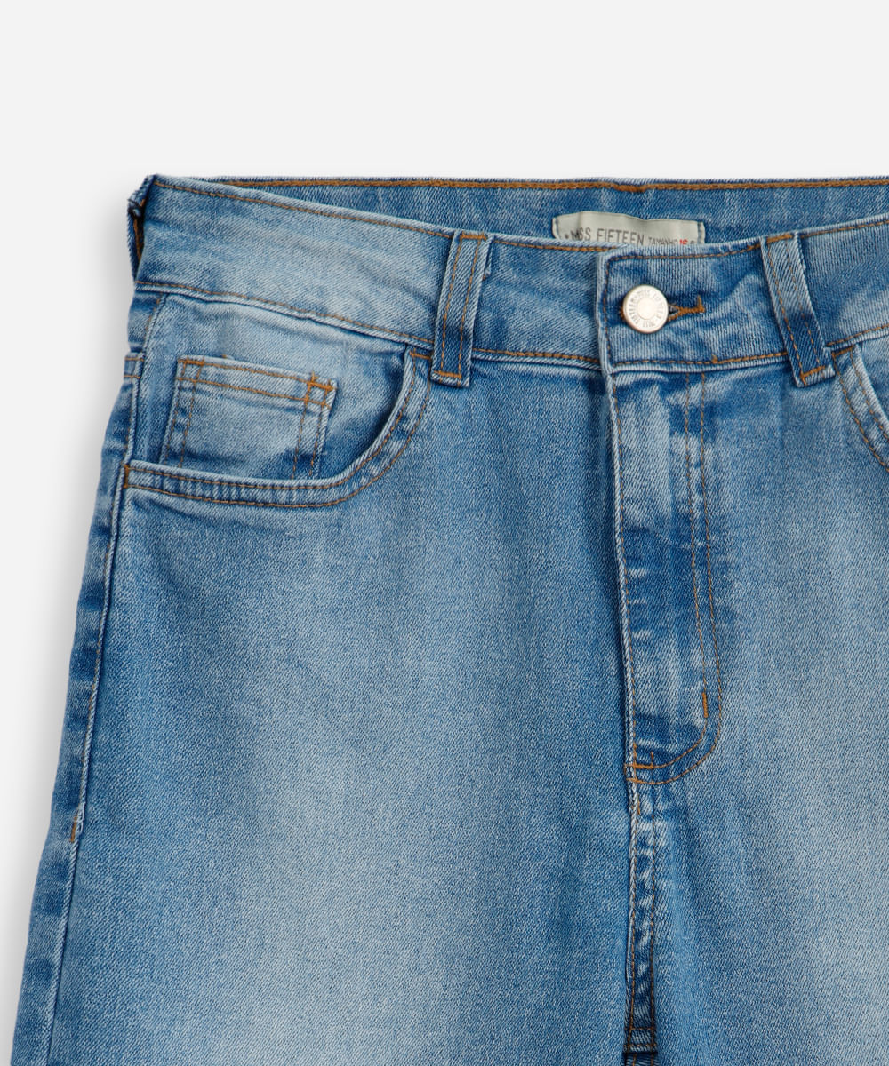 calça flare juvenil jeans azul