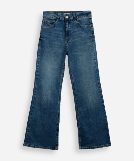 calça flare juvenil jeans azul