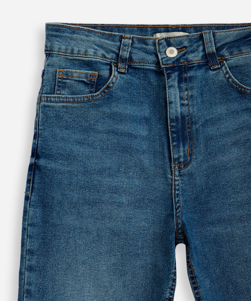 calça flare juvenil jeans azul