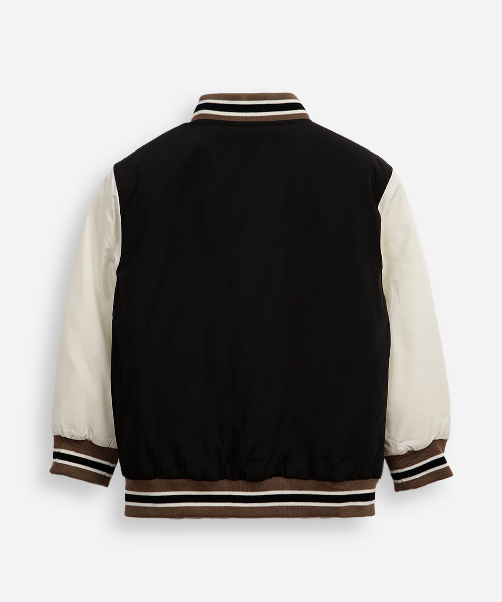 jaqueta bomber infantil puffer los angeles preta