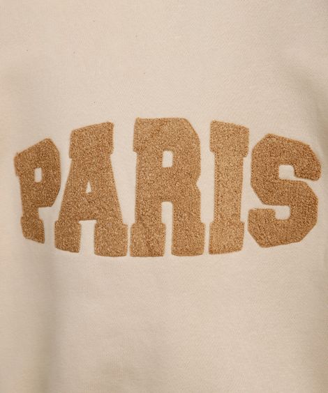 blusão de moletom infantil paris bege