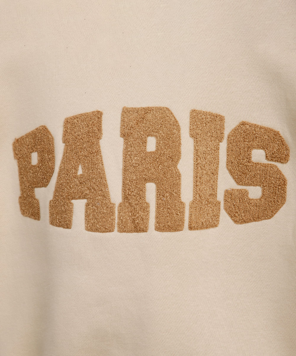blusão de moletom infantil paris bege