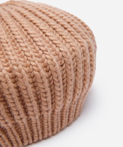 boina feminina de tricot bege