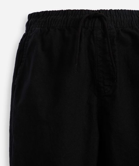 calça jogger juvenil de sarja cós com elástico preta