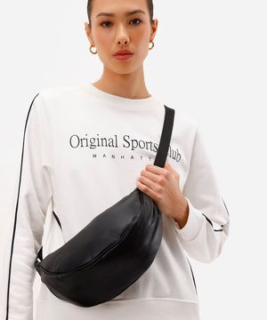 bolsa feminina transversal arredondada preta