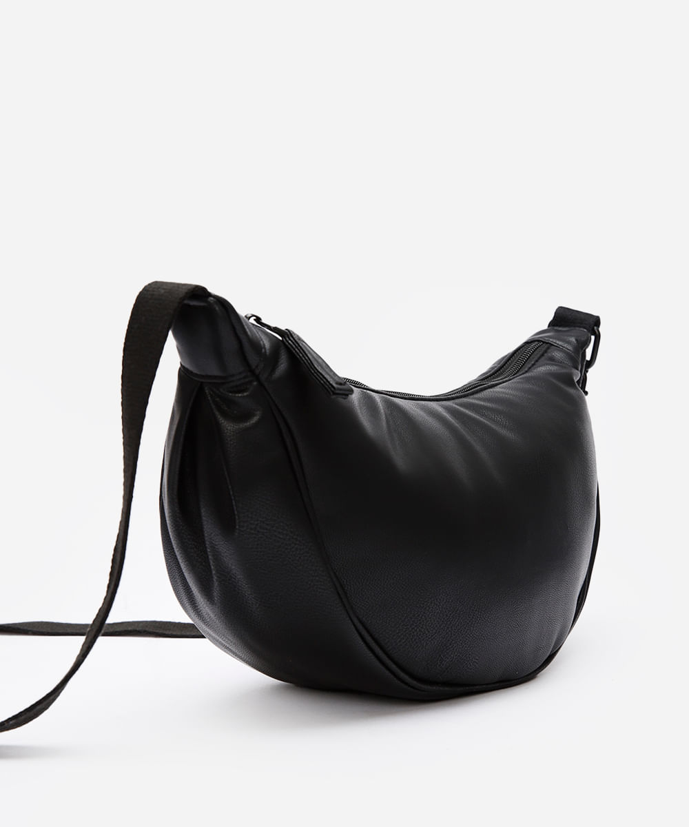 bolsa feminina transversal arredondada preta