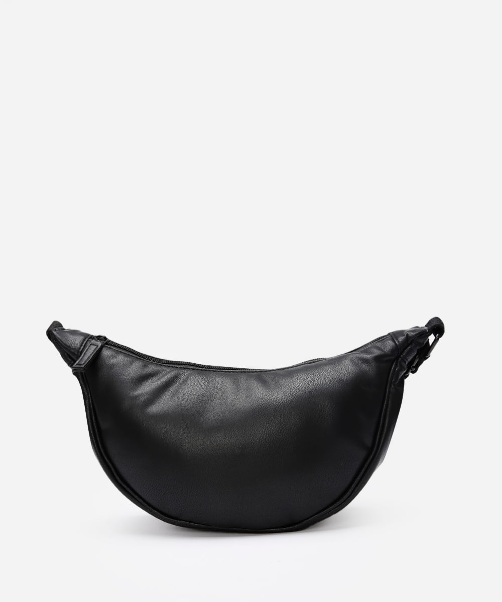 bolsa feminina transversal arredondada preta