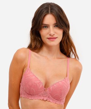 kit de 2 sutiãs meia taça com renda floral colorido