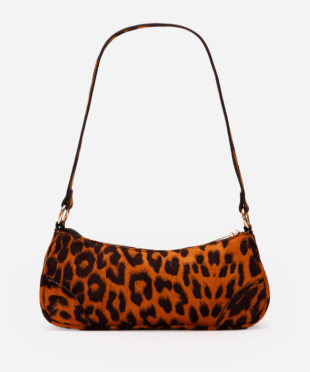 bolsa baguete animal print animal print texturizada colorida