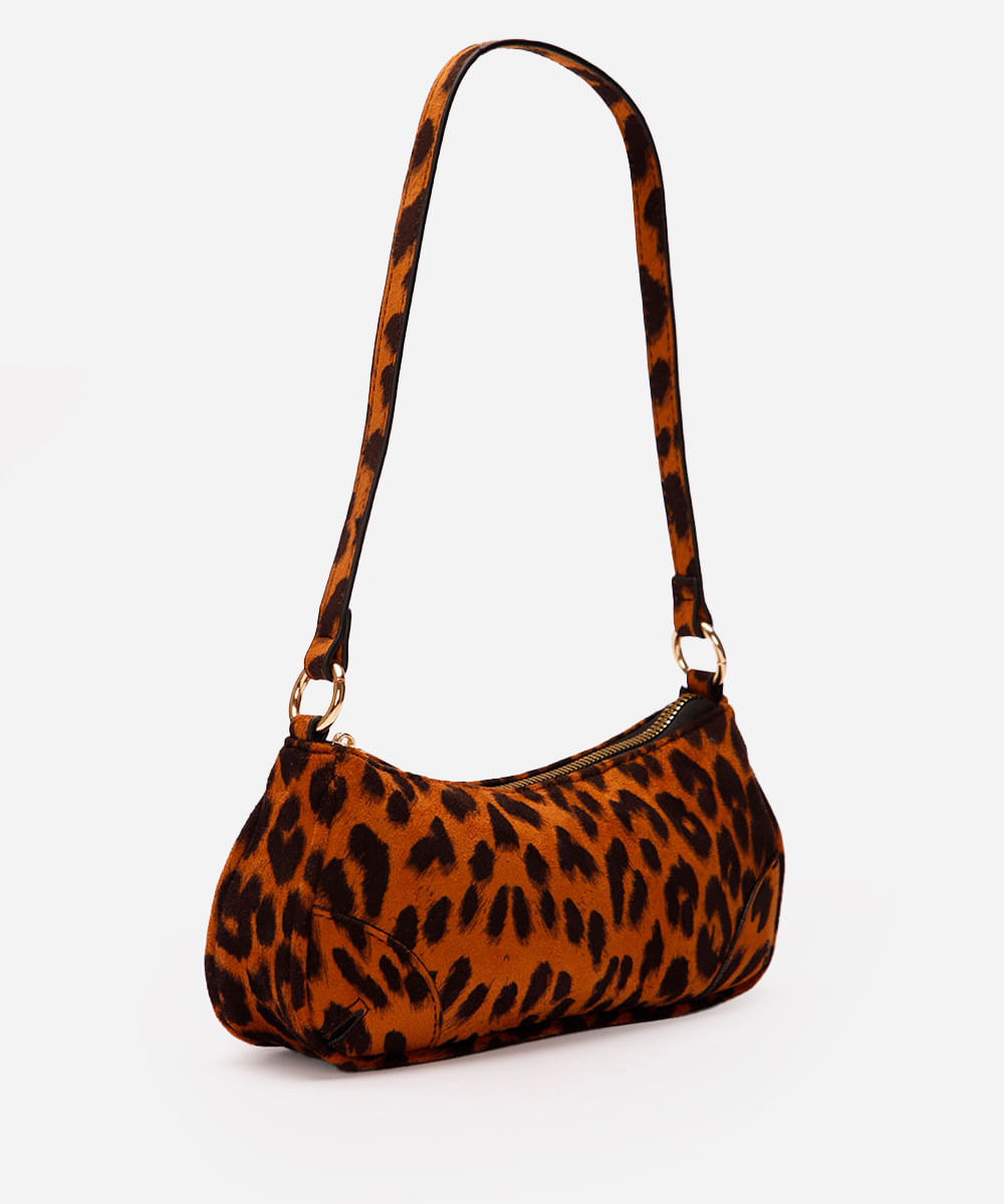 bolsa baguete animal print animal print texturizada colorida