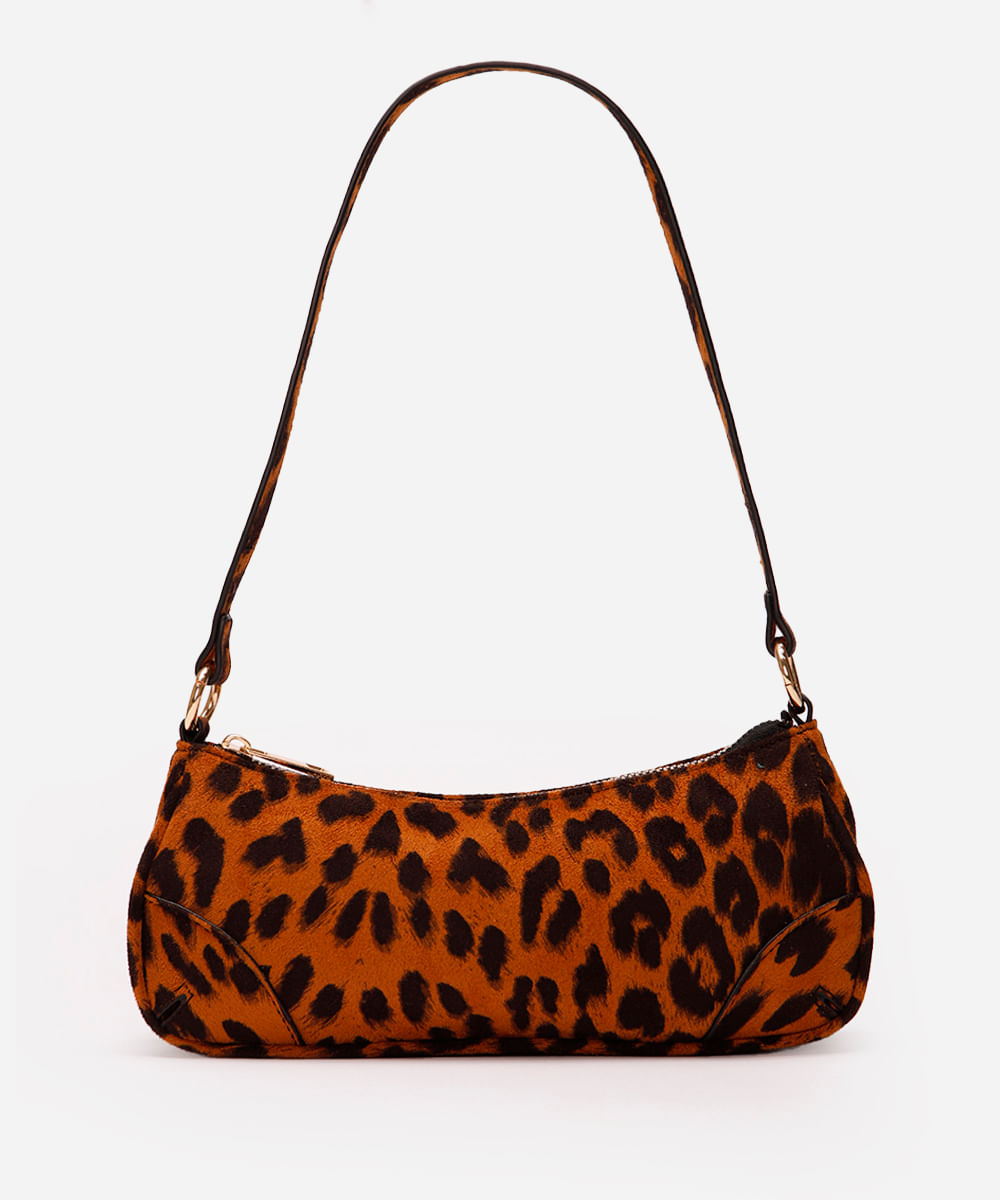 bolsa baguete animal print animal print texturizada colorida