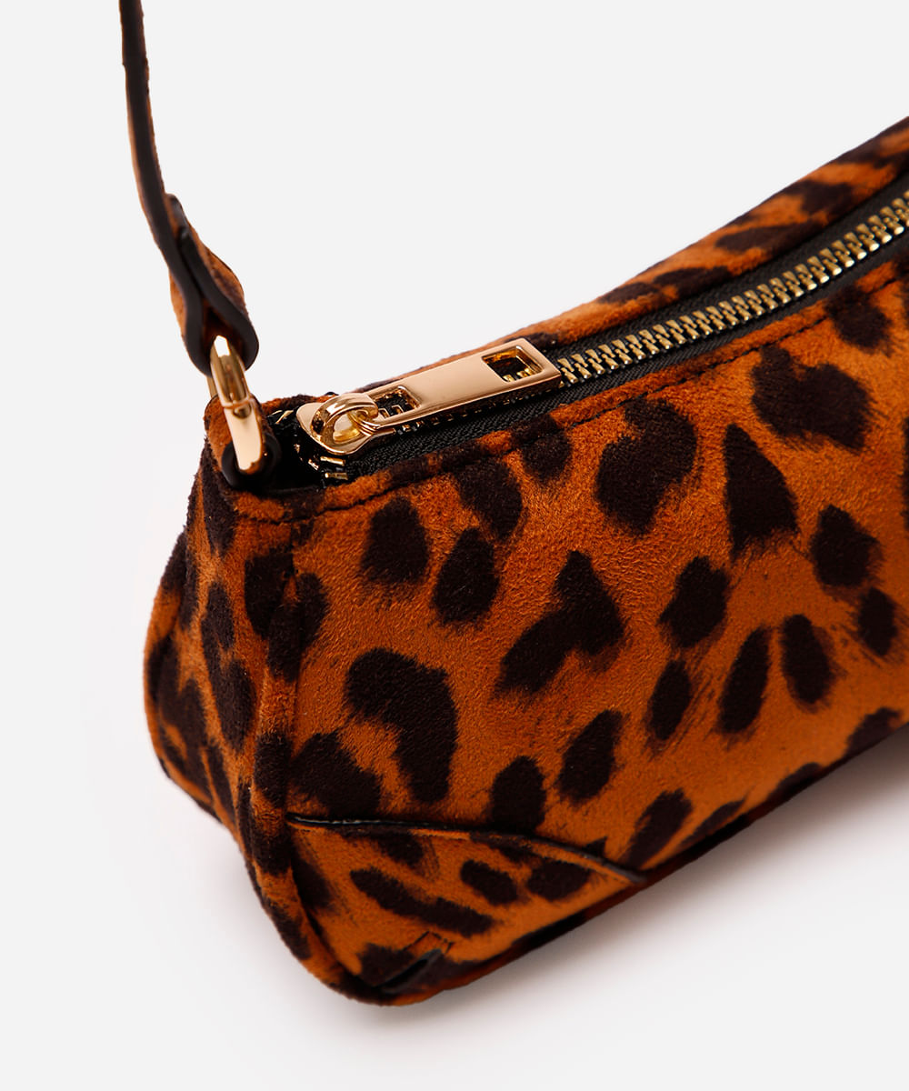 bolsa baguete animal print animal print texturizada colorida