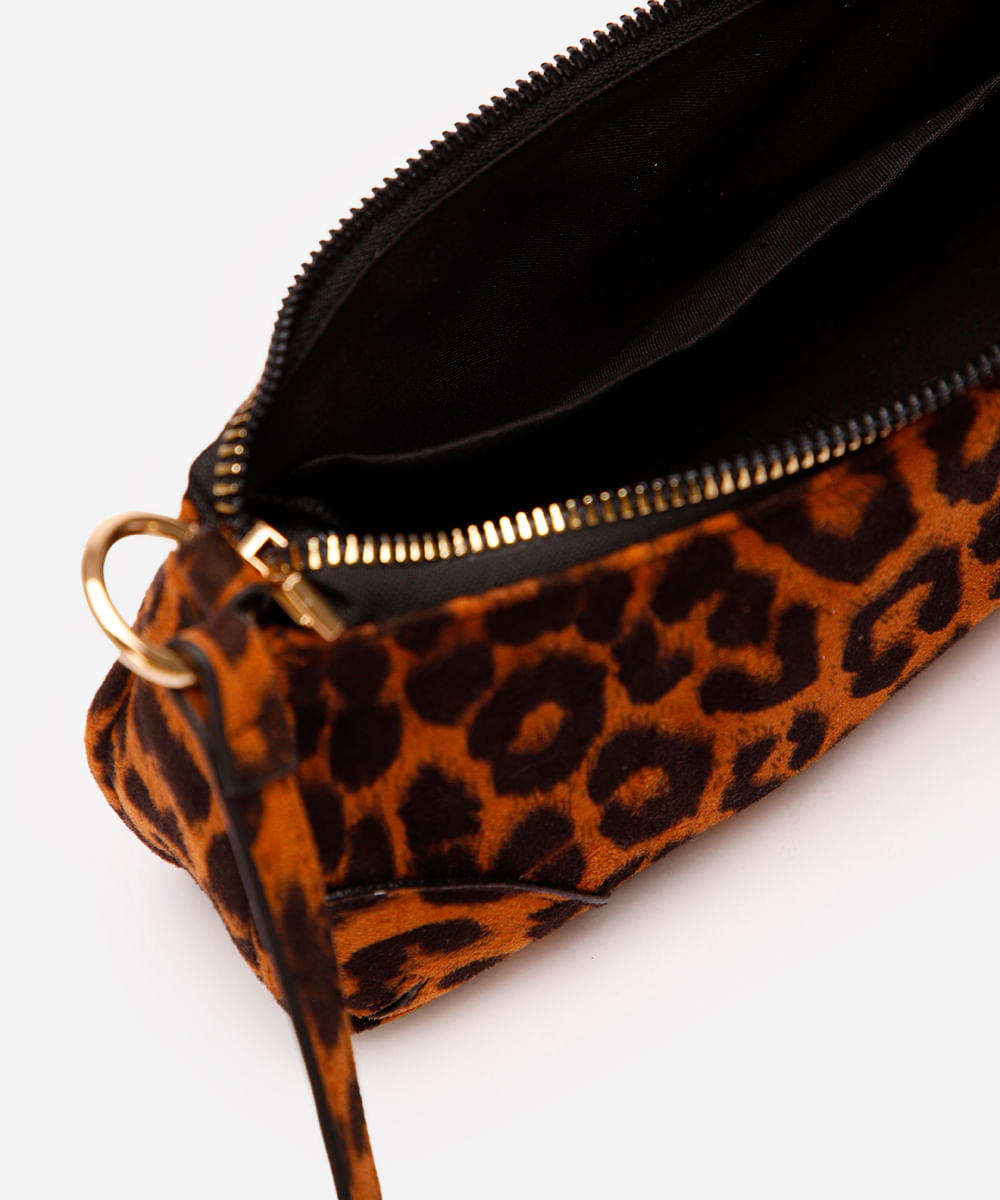 bolsa baguete animal print animal print texturizada colorida