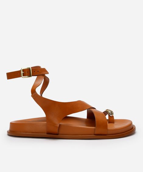 rasteirinha gladiadora com aviamento marrom