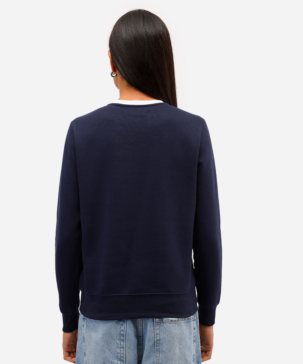 blusão feminino de moletom felpado manhattan azul