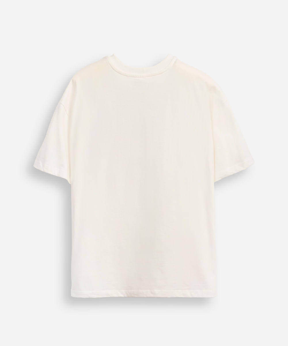 camiseta oversized juvenil de algodão texas off white