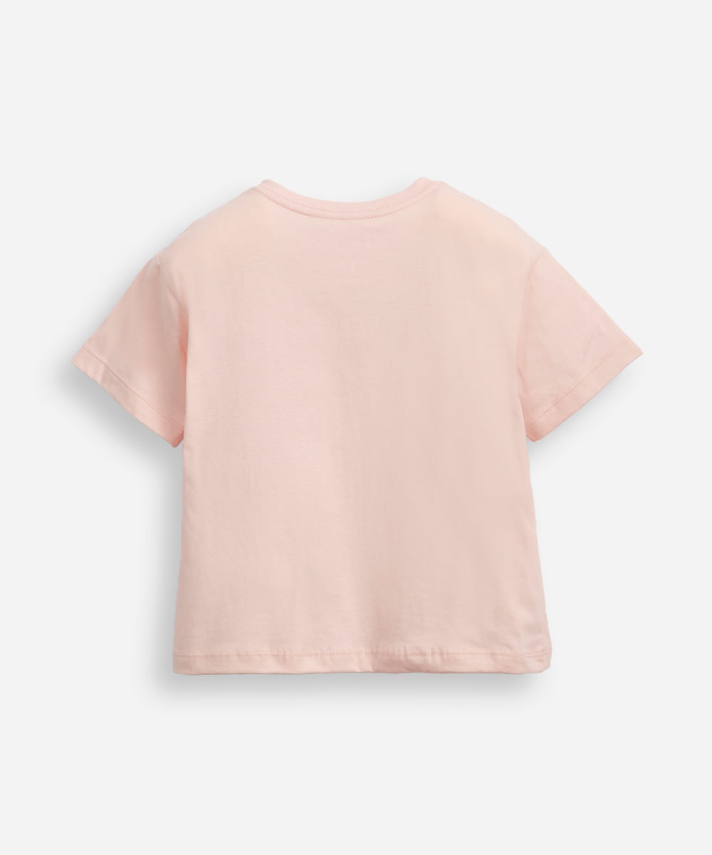 camiseta de algodão infantil lotso rosa