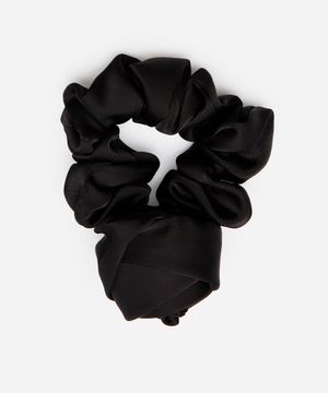 elástico de cabelo feminino scrunchie floral preto