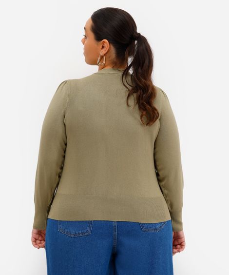 suéter feminino de tricot plus size verde