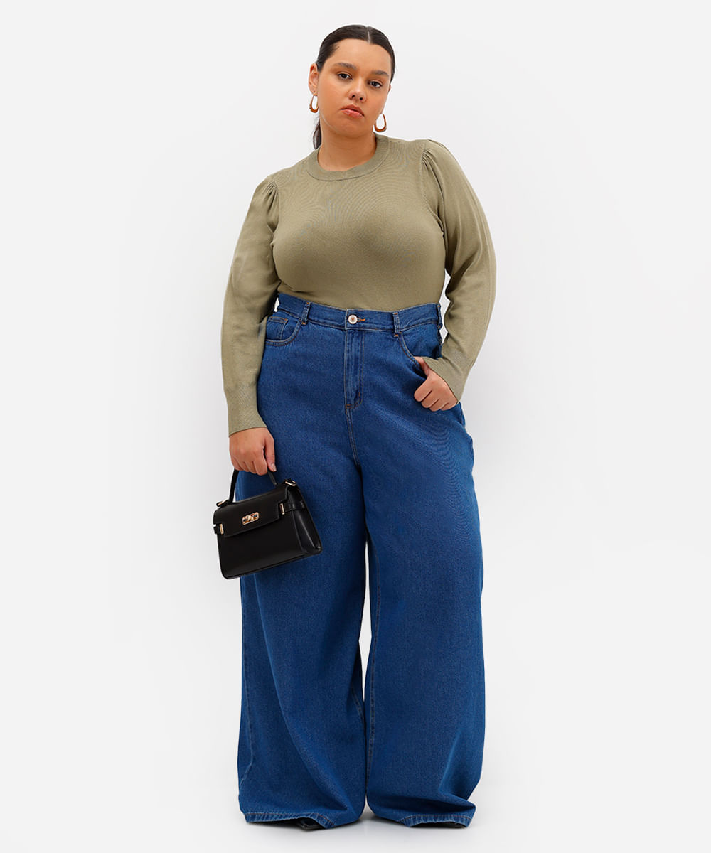 suéter feminino de tricot plus size verde