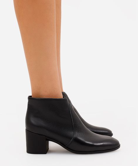 bota cano baixo feminina salto grosso bottero preta