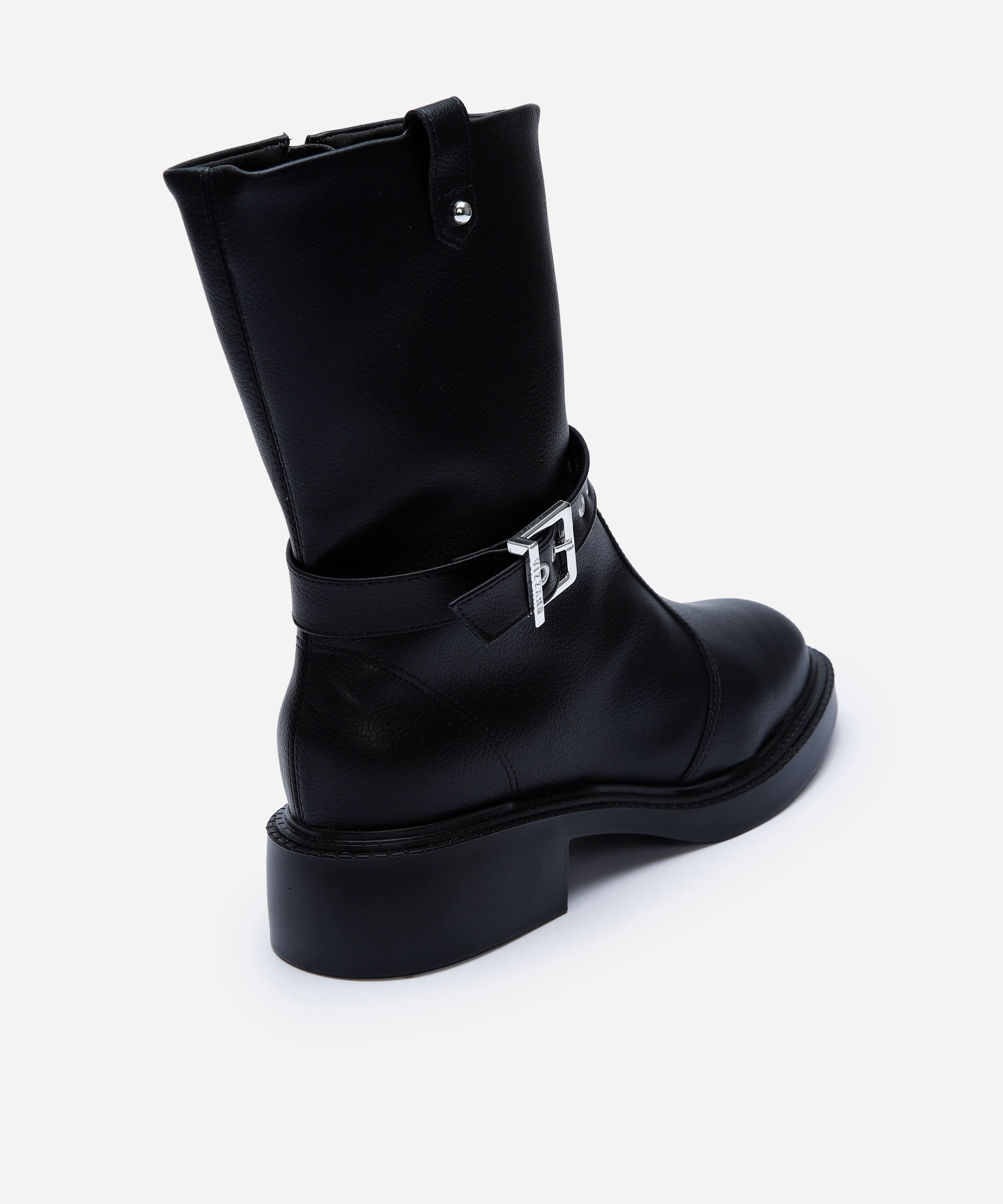 bota cano médio feminina com fivela vizzano preta