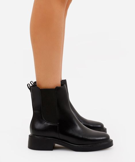 bota chelsea feminina cano médio vizzano preta