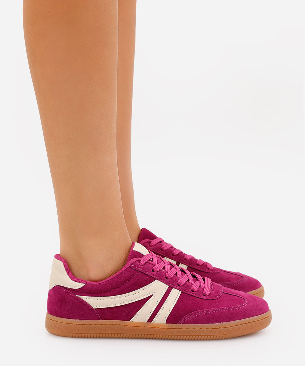 tênis bossa com recortes bicolor ace rosa