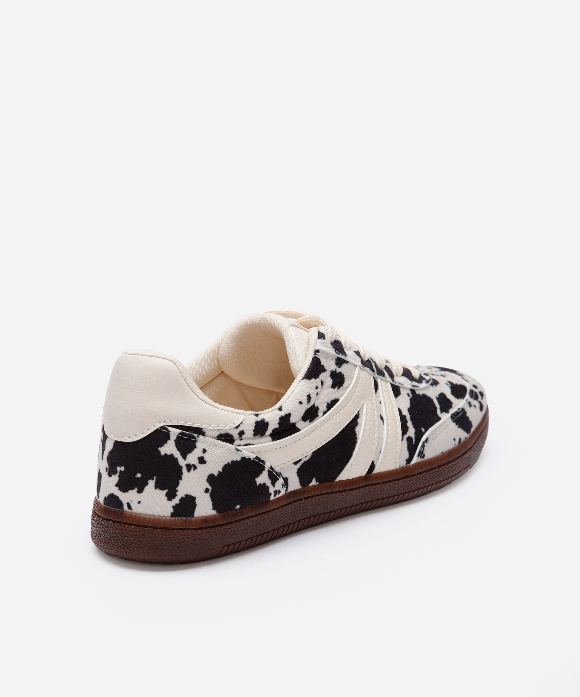tênis bossa com recortes animal print ace off white