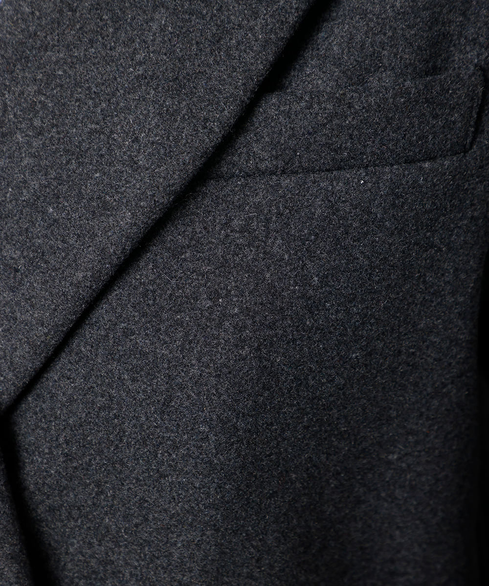 casaco longo feminino texturizado mindset cinza