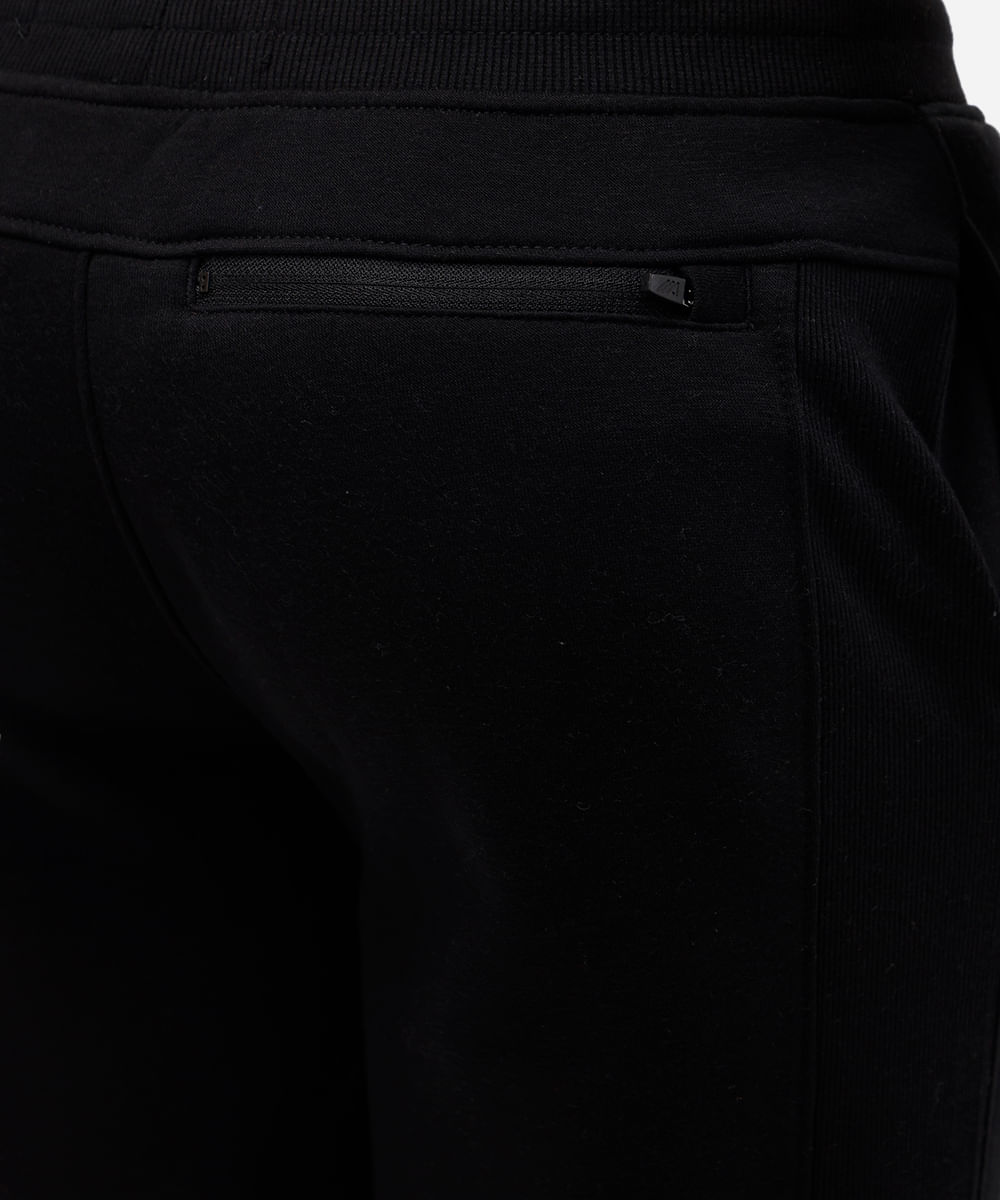 calça jogger masculina de moletom esportiva com textura preta