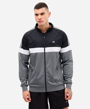 jaqueta com bolsos e recortes esportiva ace cinza