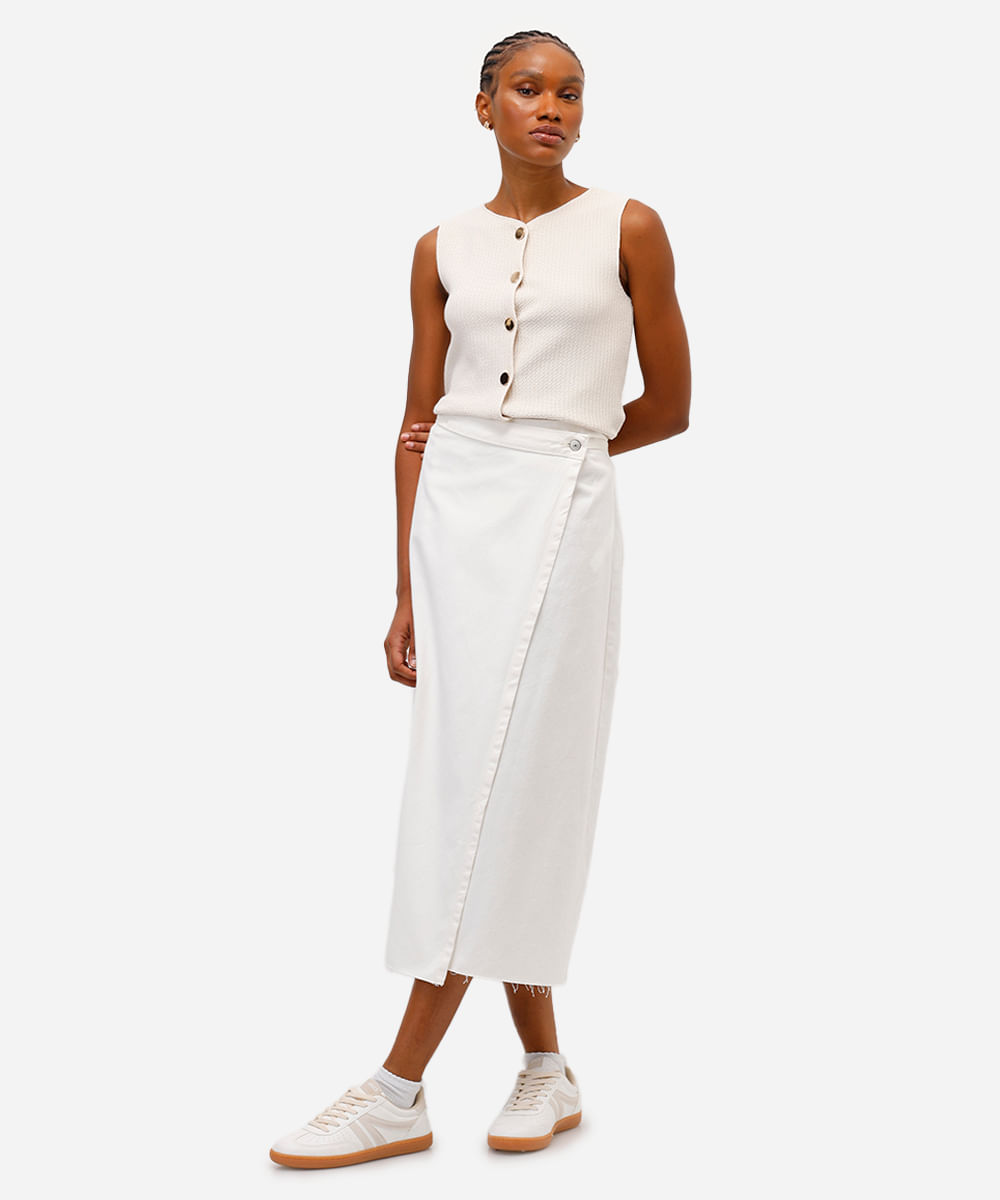 colete feminino de tricot texturizado bege
