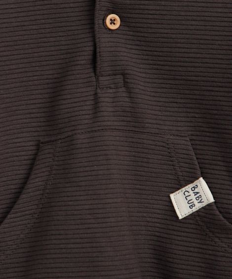 conjunto de moletom infantil canelado com capuz cinza