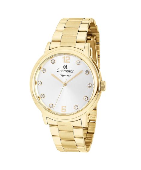 relógio feminino champion cn28437w analógico dourado