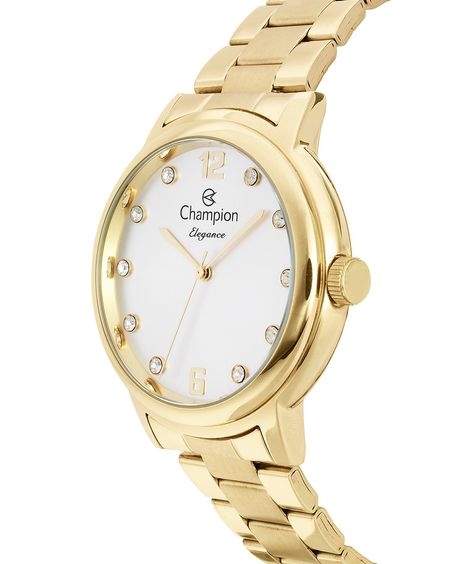 relógio feminino champion cn28437w analógico dourado