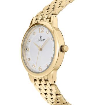 relógio feminino champion cn24146w analógico dourado