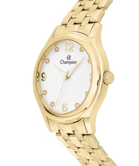 relógio feminino champion cn28991w analógico dourado