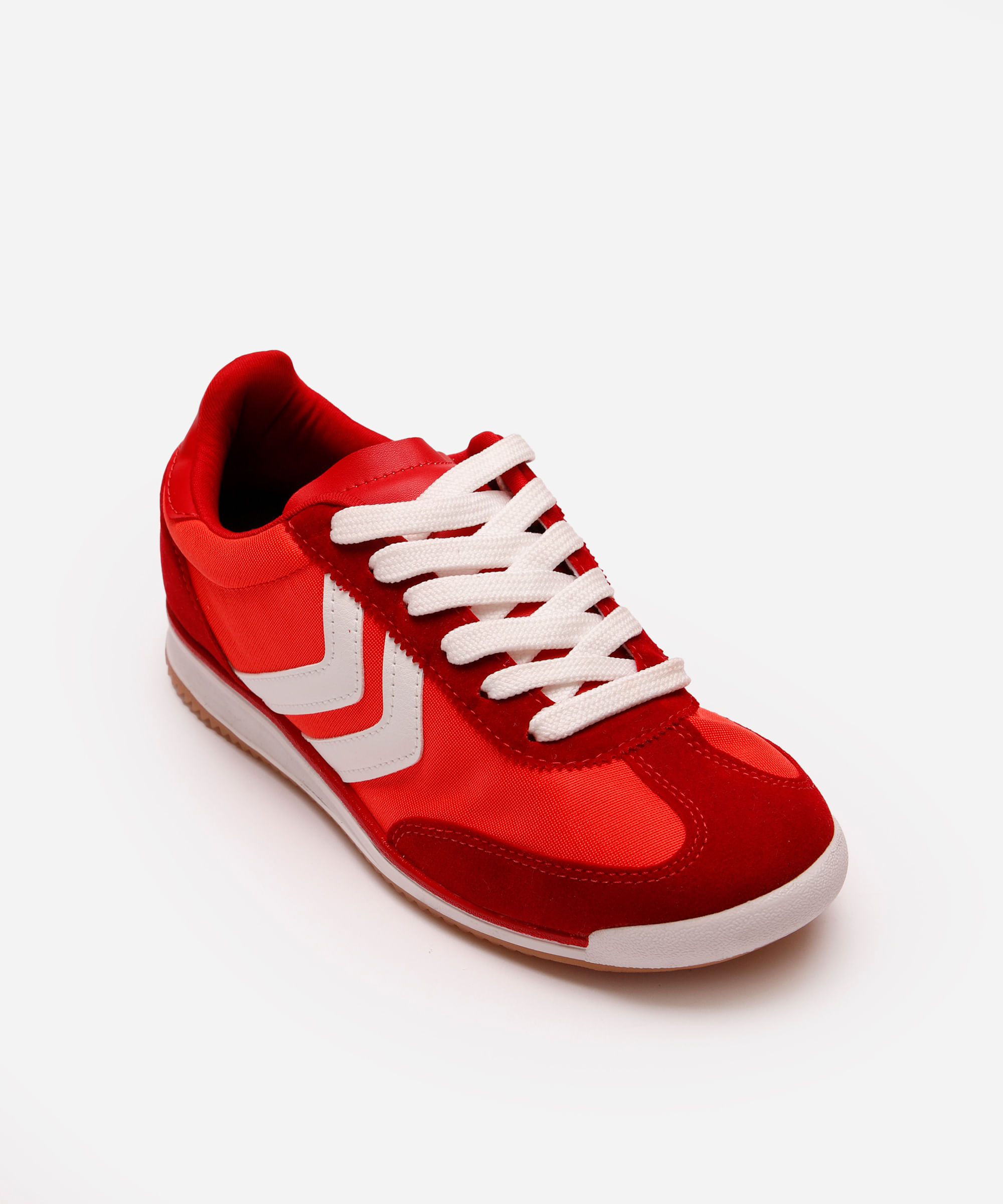 tênis casual com recortes bicolor ace vermelho