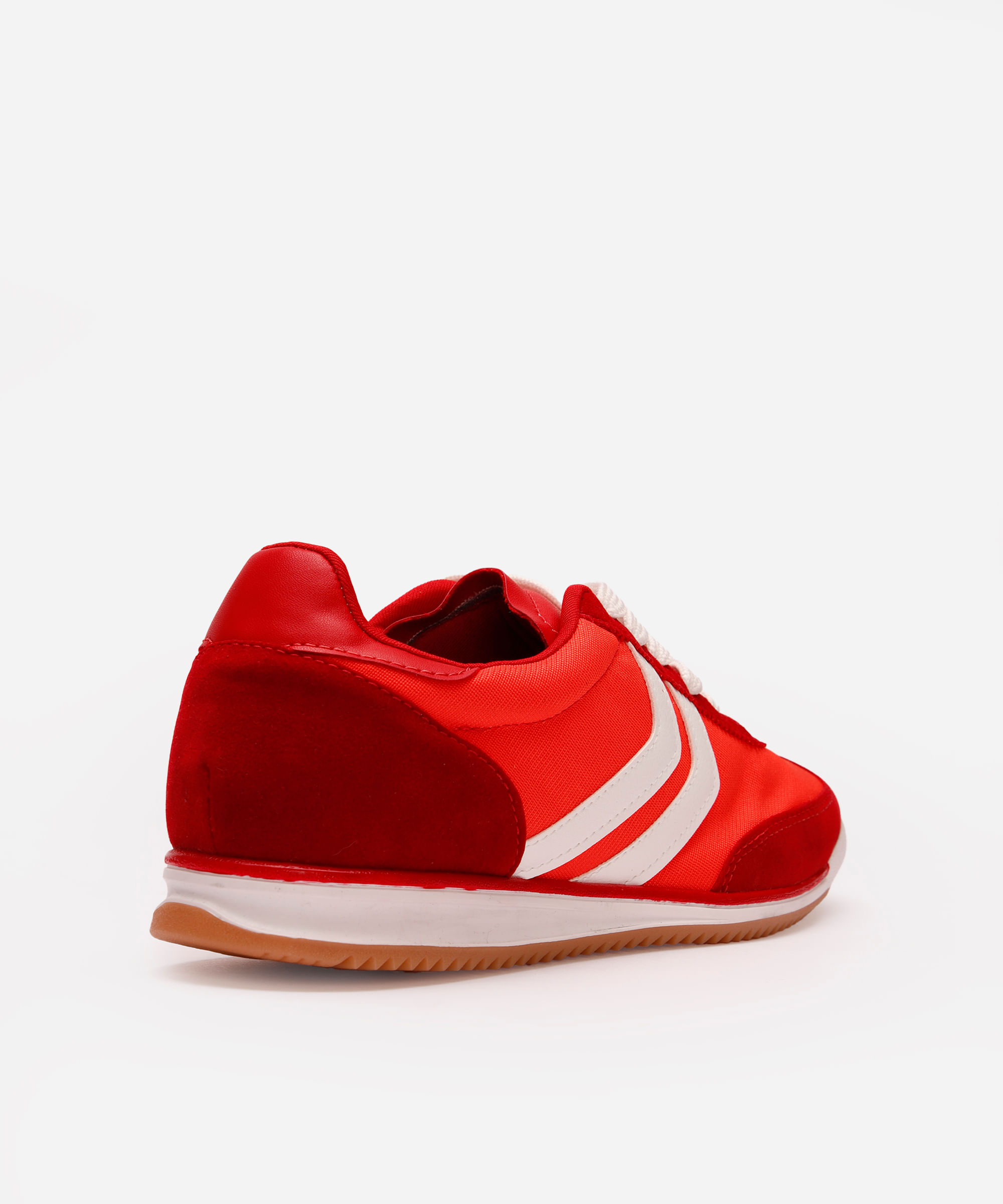 tênis casual com recortes bicolor ace vermelho