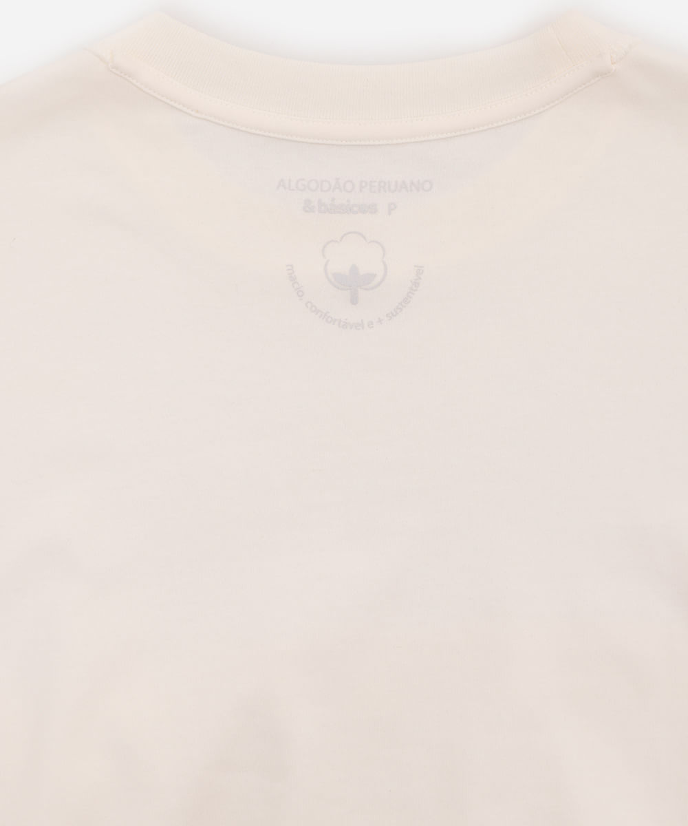 camiseta comfort feminina de algodão peruano interlock off white