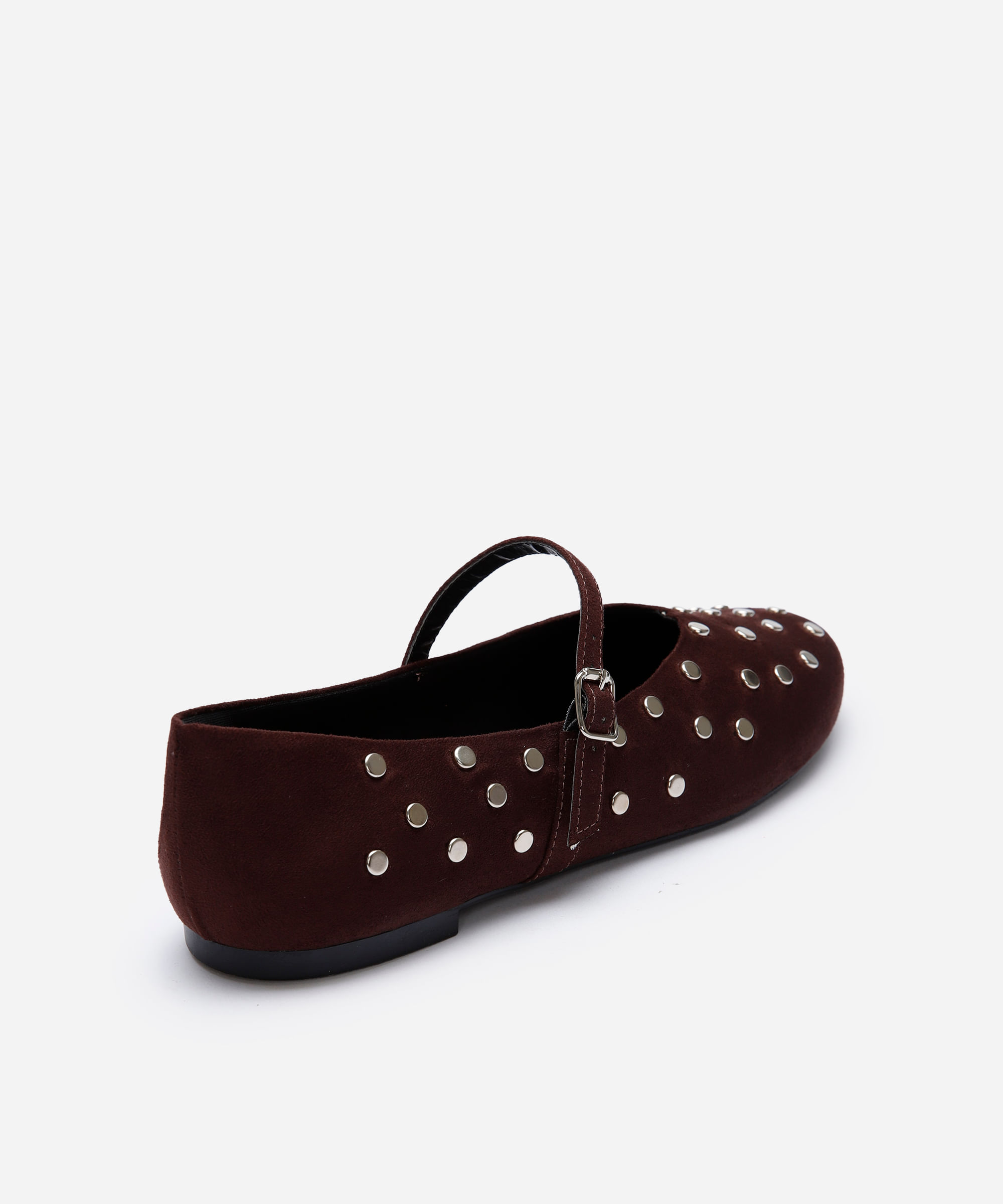 sapatilha mary jane feminina com tachas mindset marrom