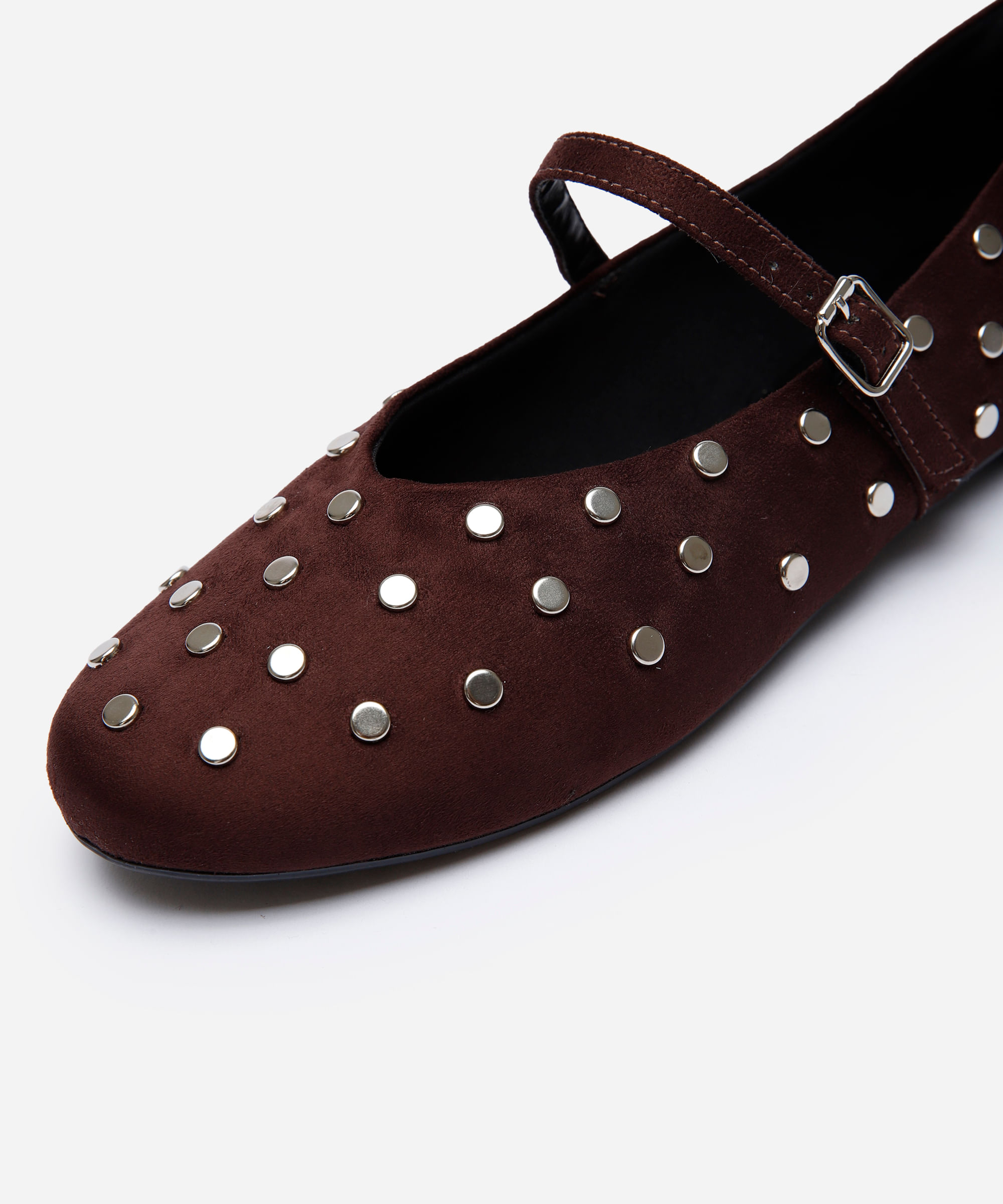 sapatilha mary jane feminina com tachas mindset marrom