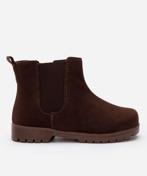 bota infantil chelsea de camurça marrom