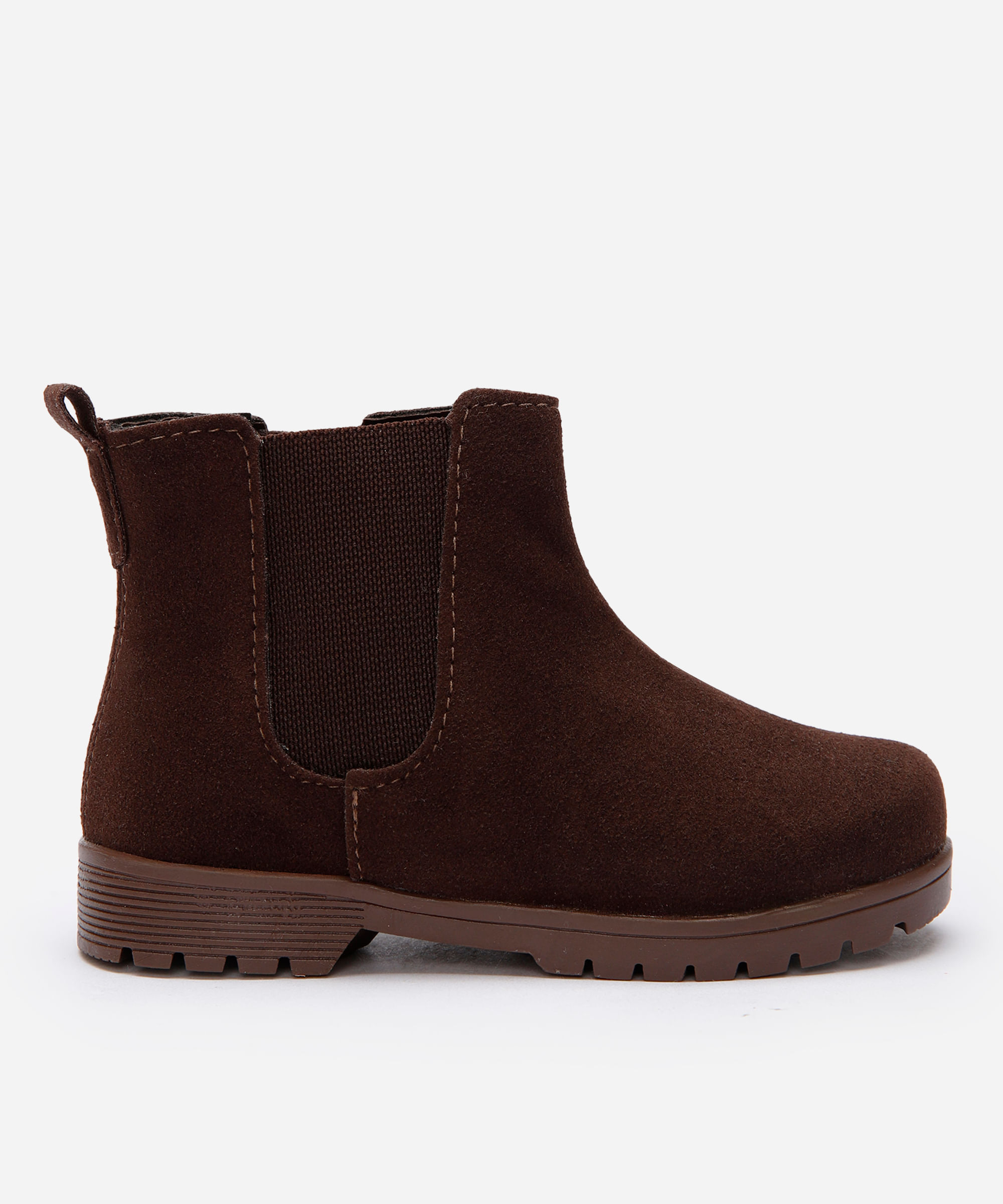 bota infantil chelsea de camurça marrom