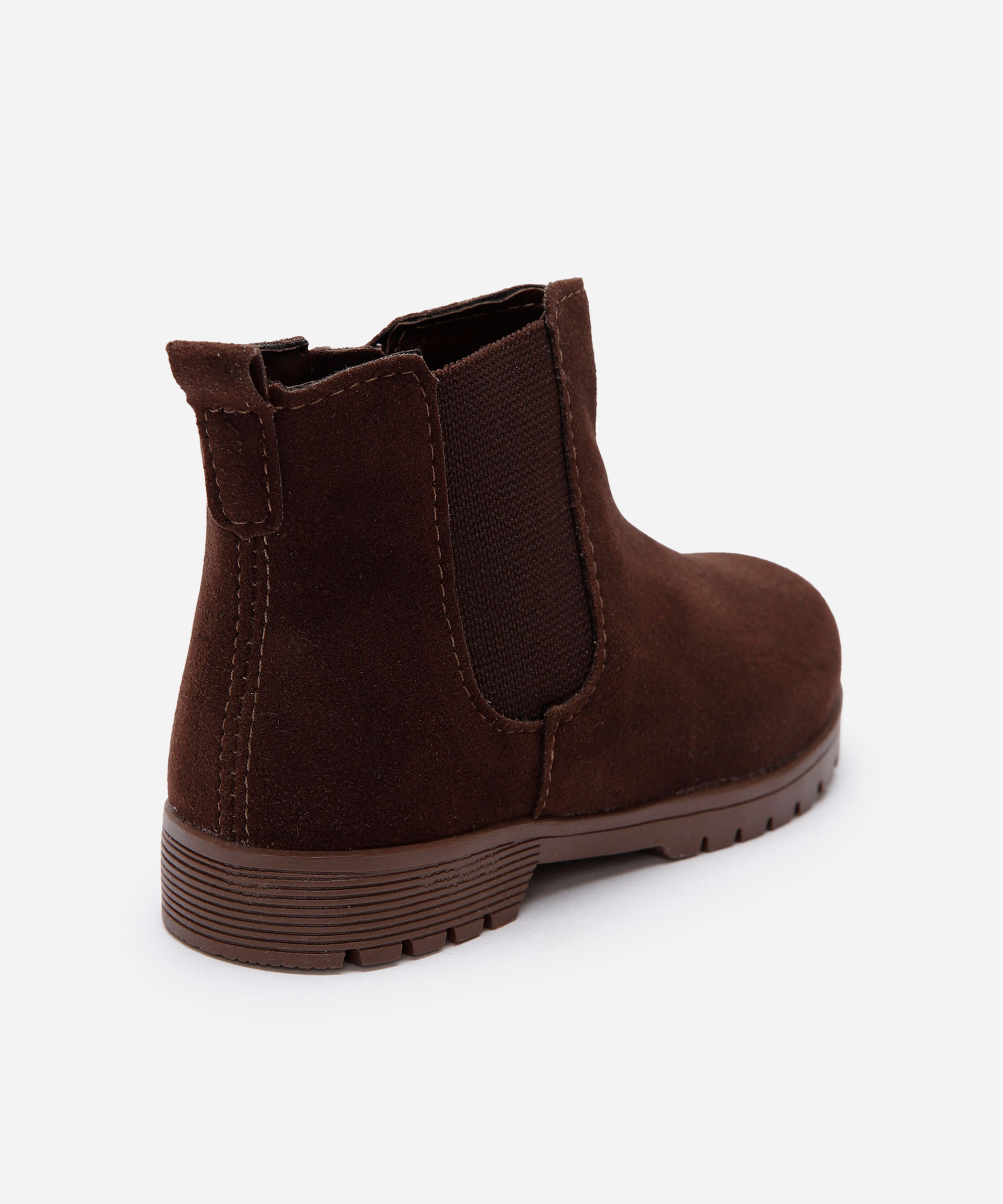 bota infantil chelsea de camurça marrom