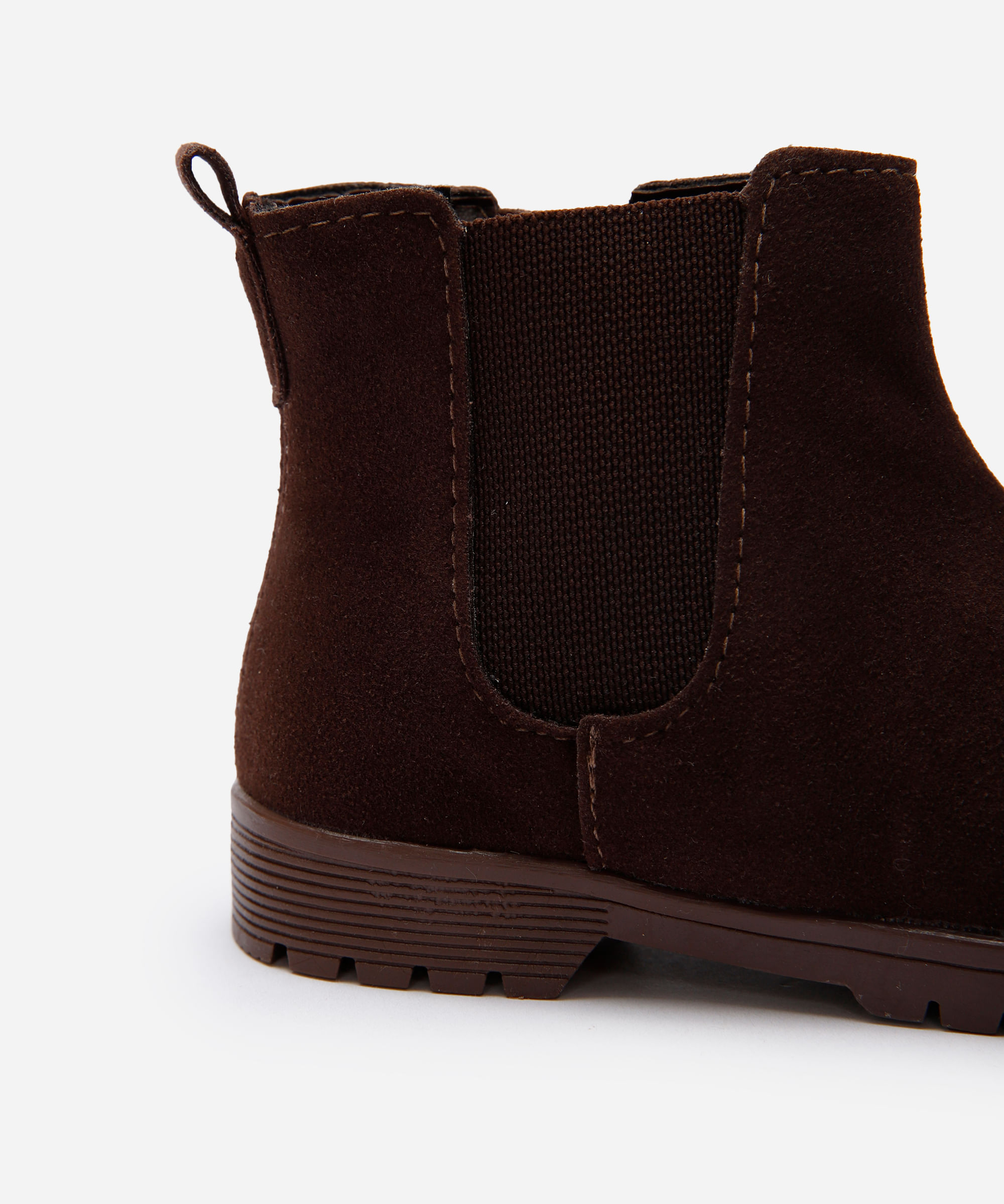 bota infantil chelsea de camurça marrom