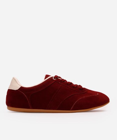 tênis casual cano baixo com recortes mindset vinho