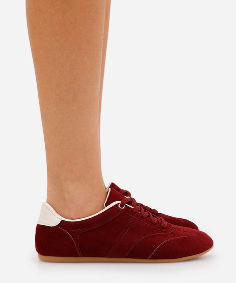 tênis casual cano baixo com recortes mindset vinho