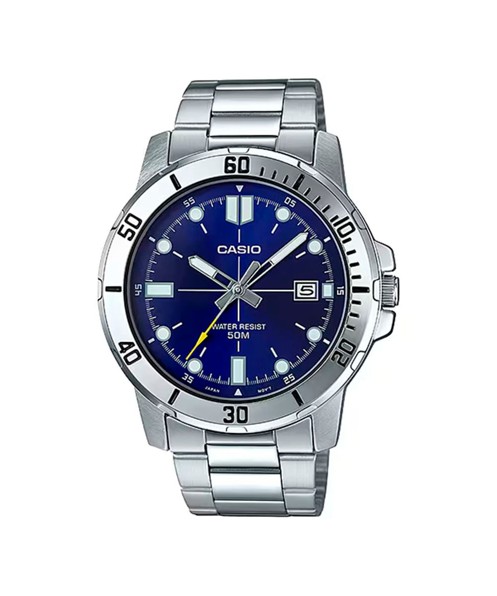 relógio masculino casio mtp-vd01d-2evudf analógico prateado